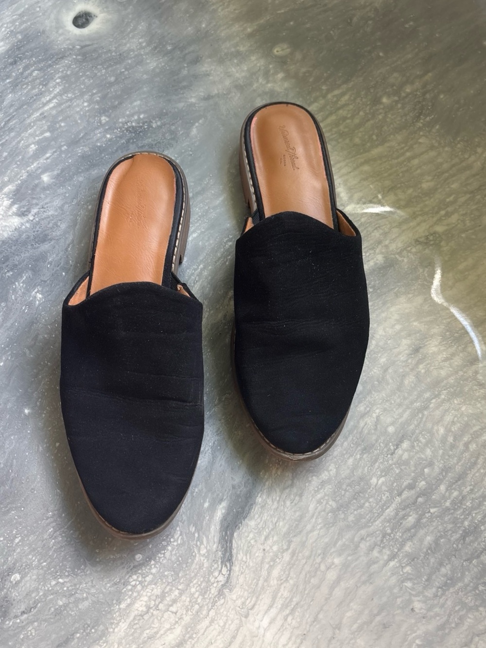 Classic Black Suede Slip-On Mules for Women